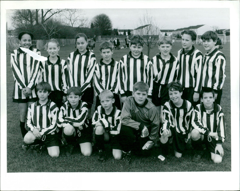 Brookside primary school F.C in their new Kit - Vintage Photograph