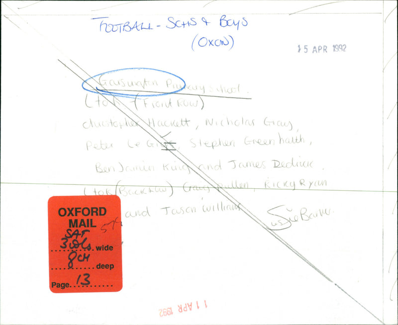 Oxon Boys Football Team - Vintage Photograph