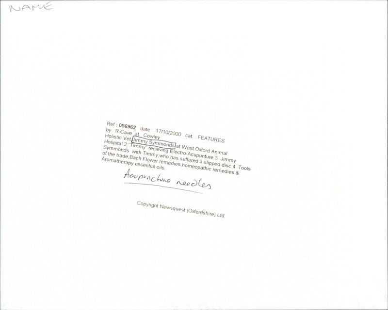 Jimmy Symmonds - Vintage Photograph