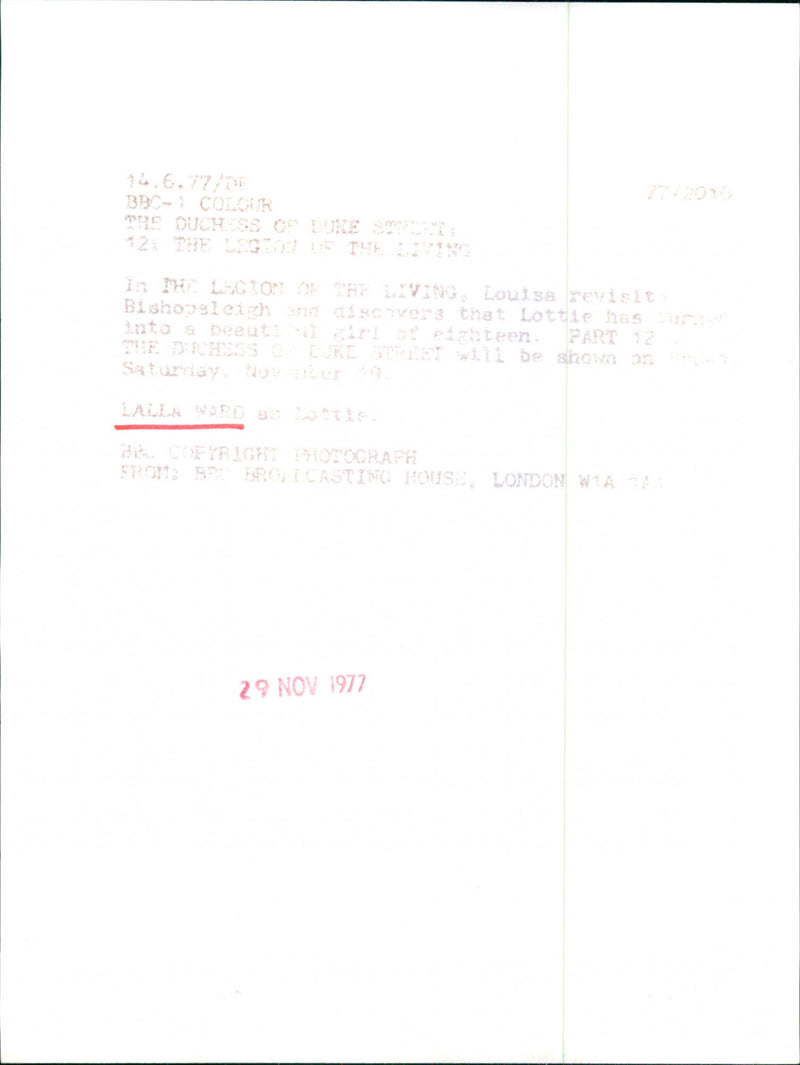 lalla ward - Vintage Photograph