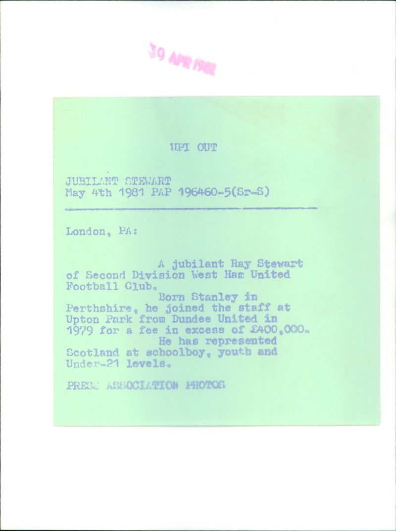 Ray Stewart - Vintage Photograph