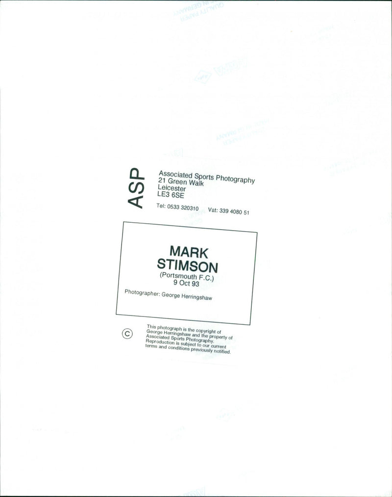 Mark Stimson - Vintage Photograph