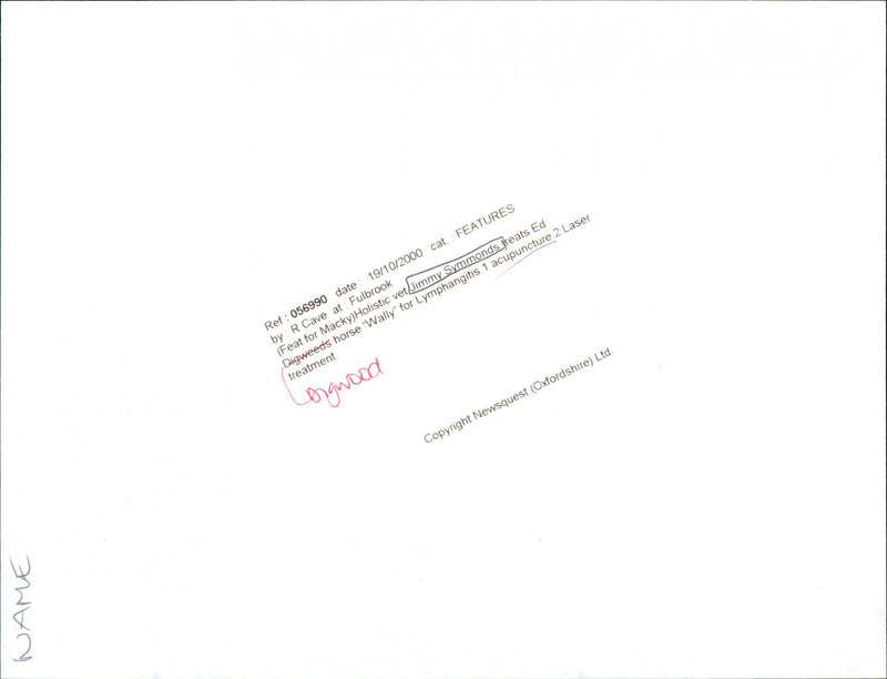 Jimmy Symmonds - Vintage Photograph