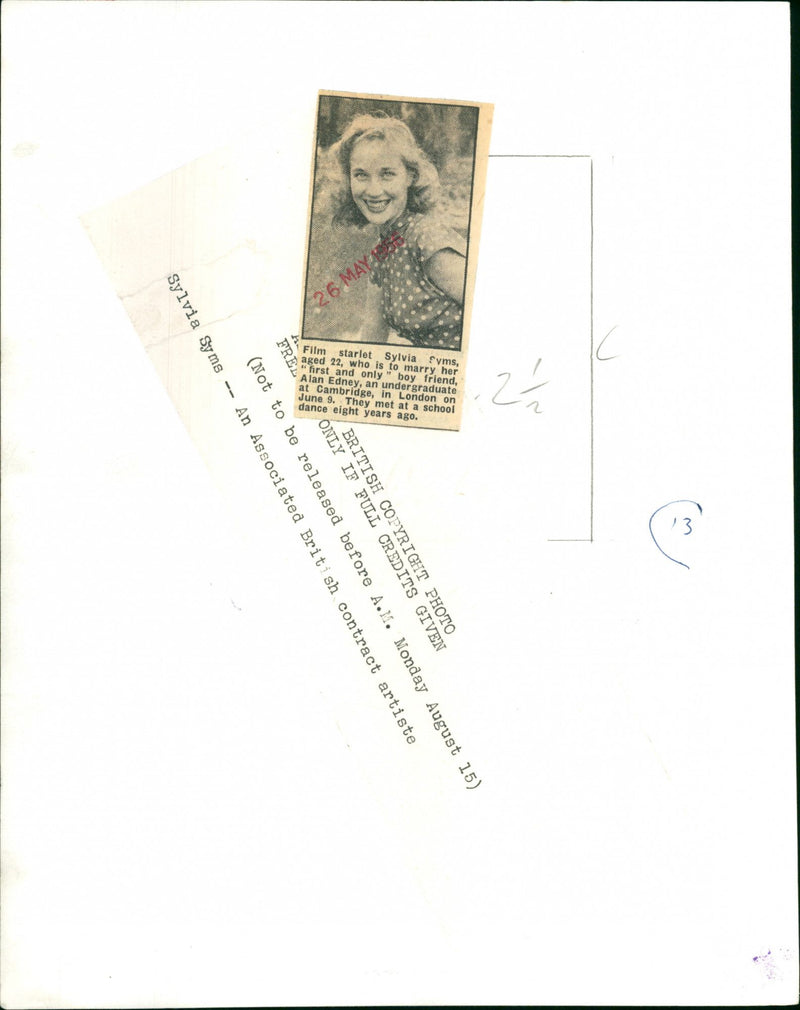 Sylvia Syms - Vintage Photograph