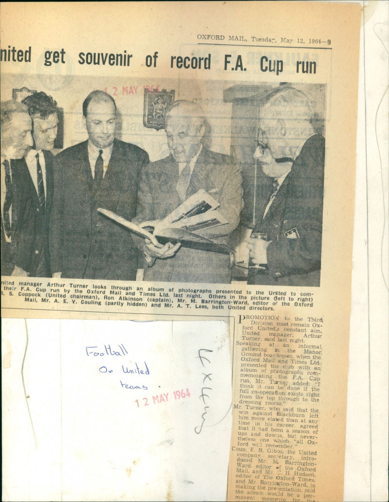 United manager Arthur Turner - Vintage Photograph