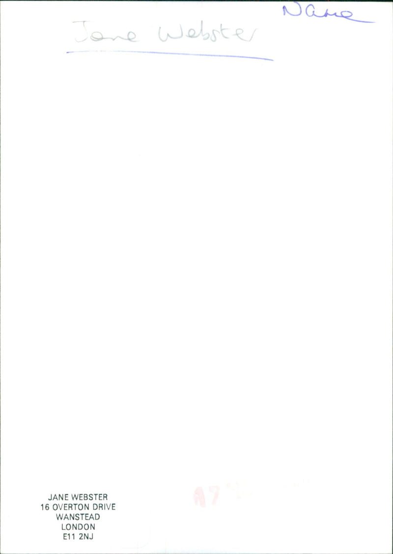 Jane webster - Vintage Photograph