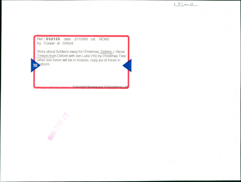 Luke, Debbie and Steve Timson - Vintage Photograph