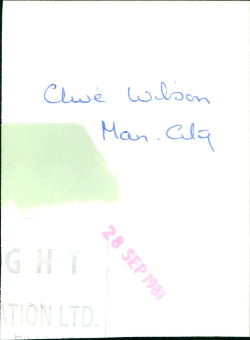 Clive Wilson - Vintage Photograph