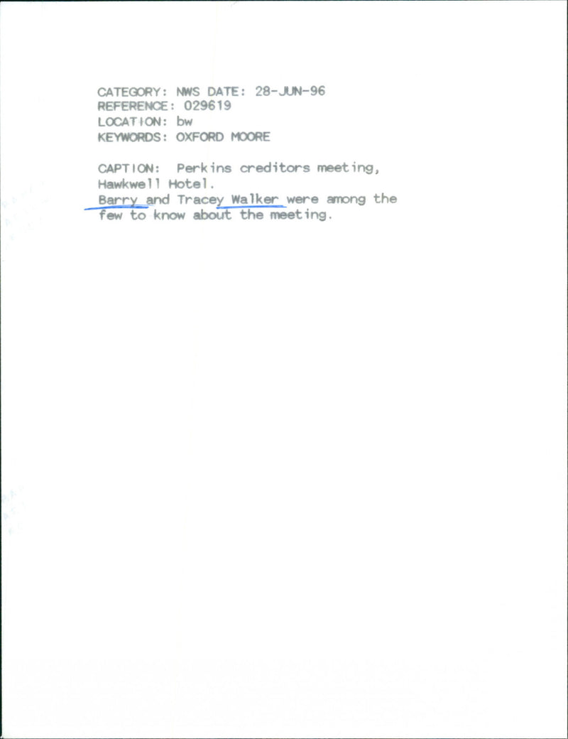 Barry and Tracey Walker - Vintage Photograph