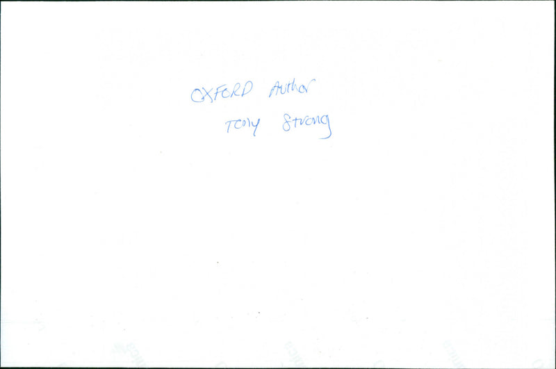 Tony Strong - Vintage Photograph