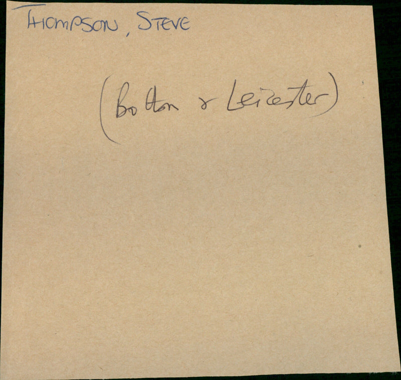 Thompson Steve - Vintage Photograph