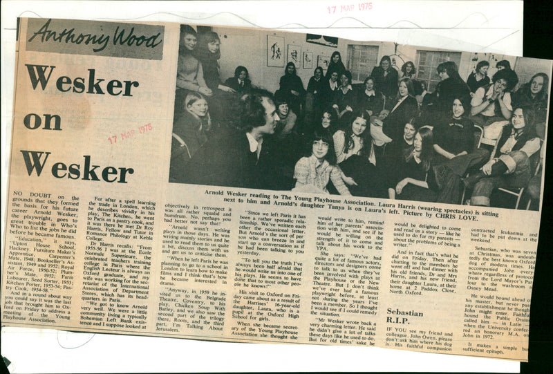 Arnold Wesker - Vintage Photograph