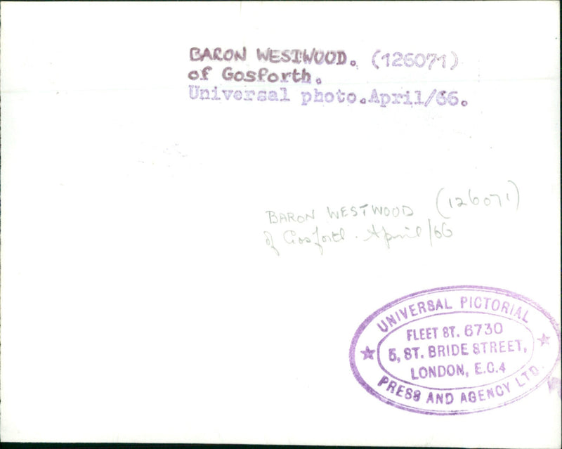 Baron Westwood - Vintage Photograph