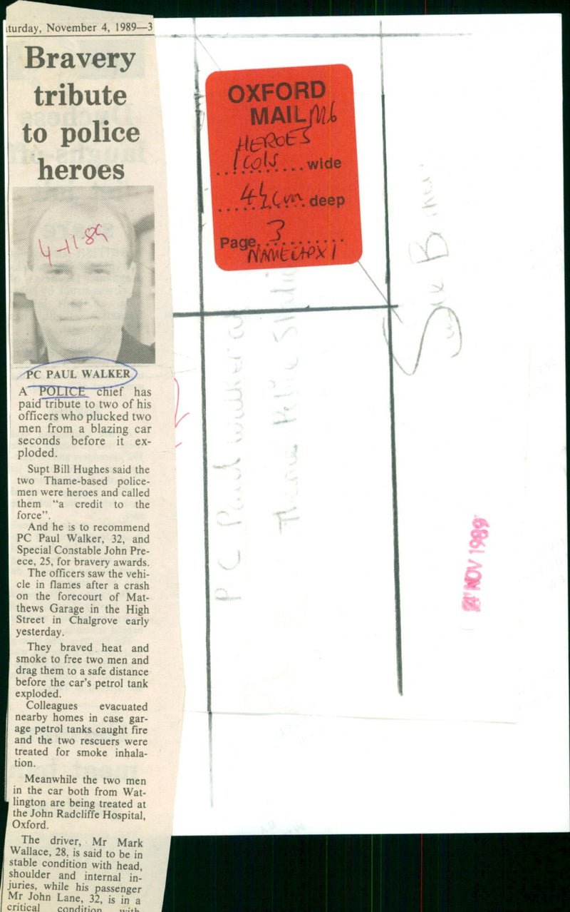 P.C. Paul Walker - Vintage Photograph