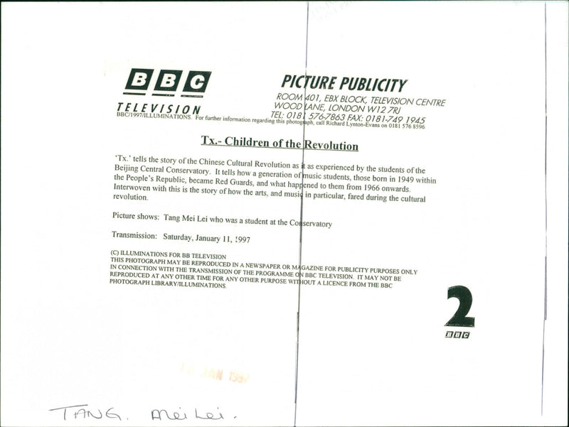 Tang Mei Lei - Vintage Photograph