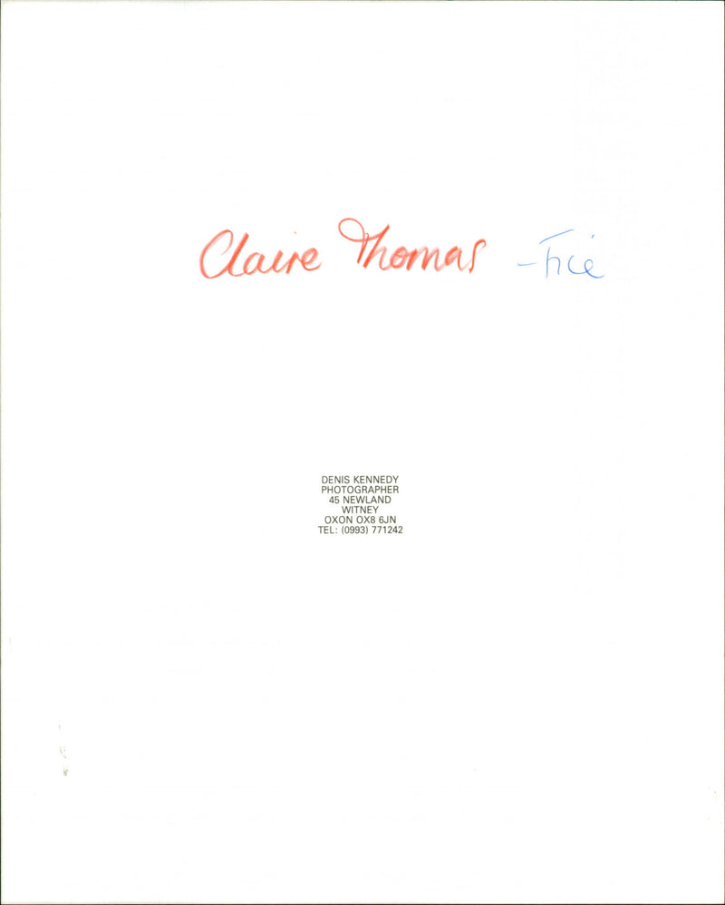 Claire Thomas - Vintage Photograph