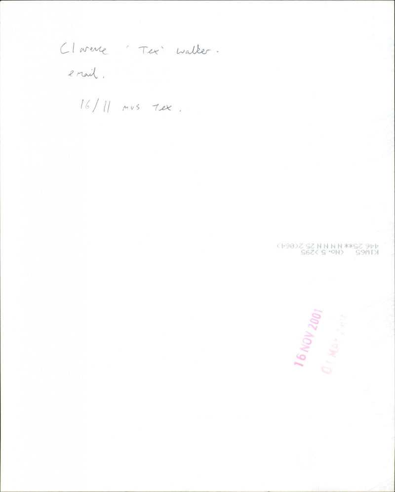 Clarence 'Tex' Walker - Vintage Photograph