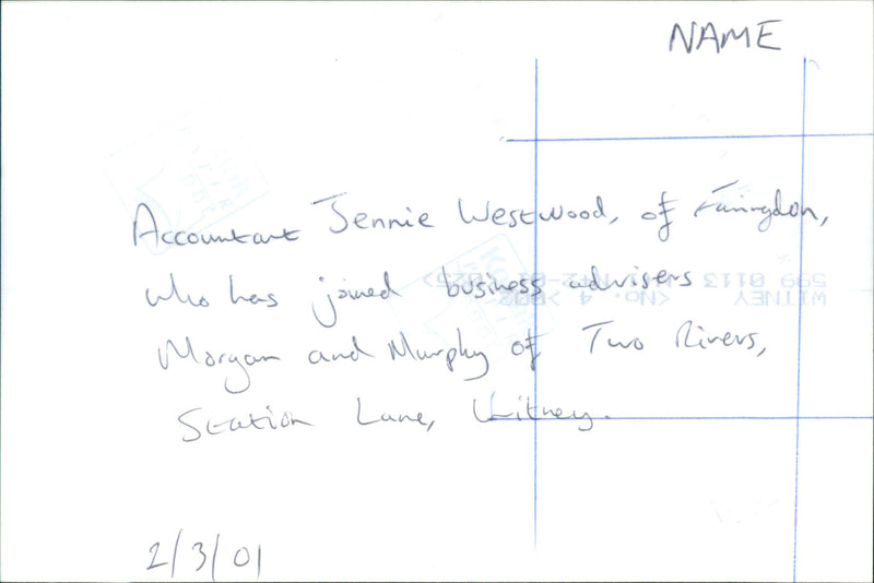 Jennie Westwood - Vintage Photograph