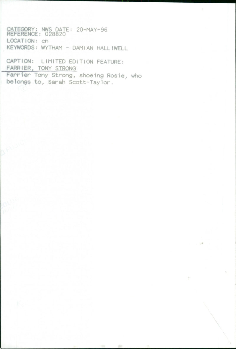 Tony Strong - Vintage Photograph