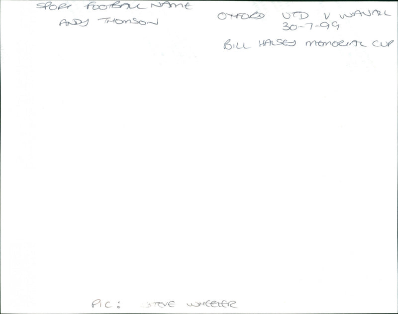 Andy Thompson - Vintage Photograph