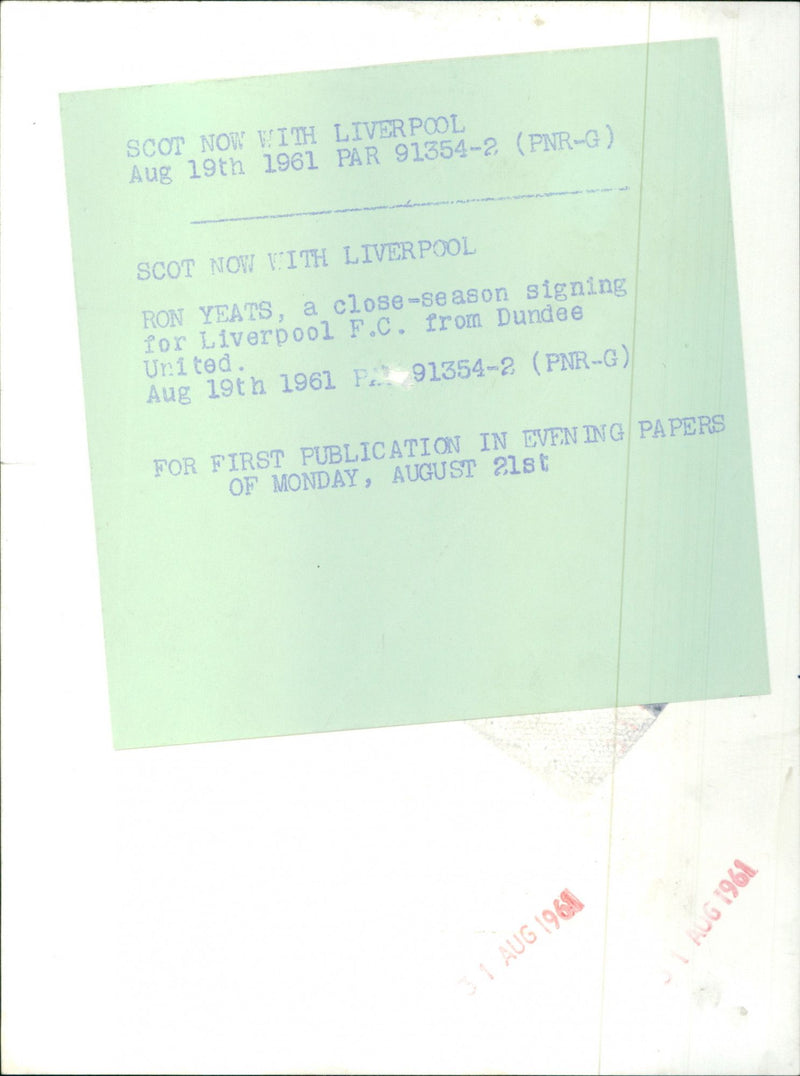 Ron Yeats - Vintage Photograph