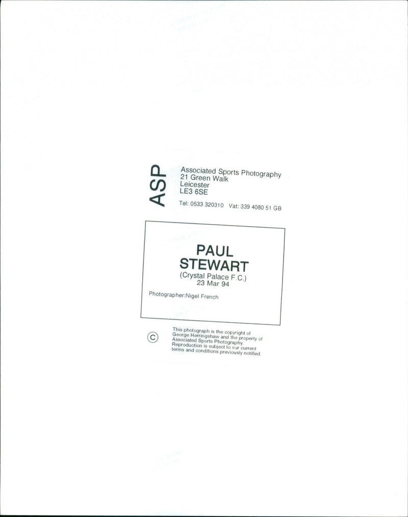 Paul Stewart - Vintage Photograph