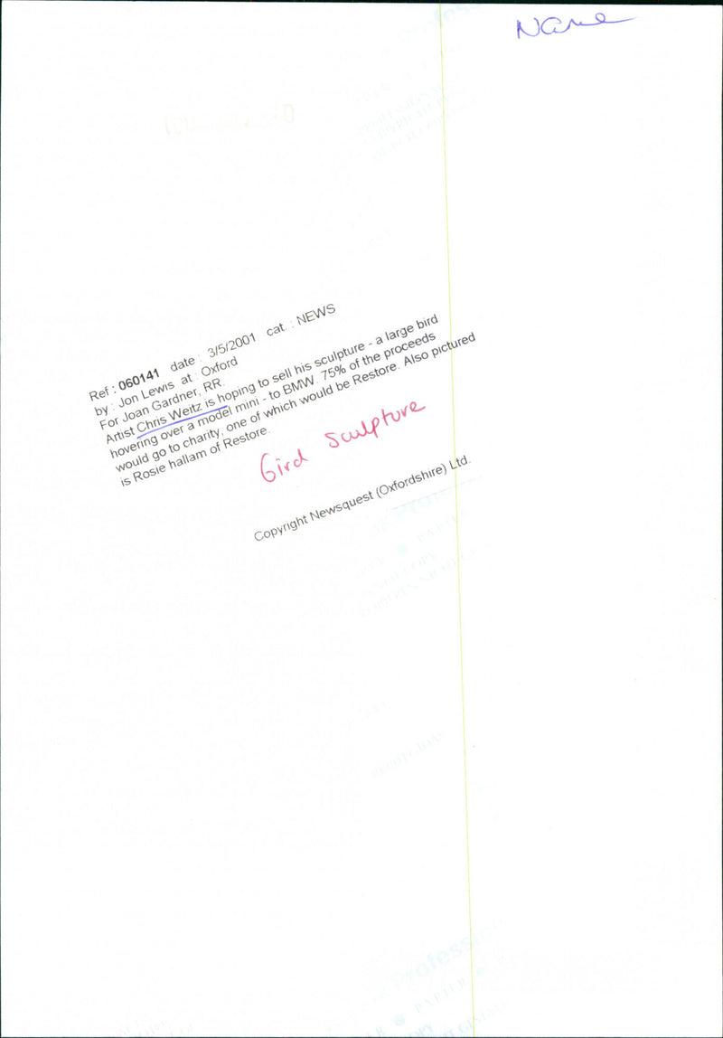 Chris Weitz - Vintage Photograph