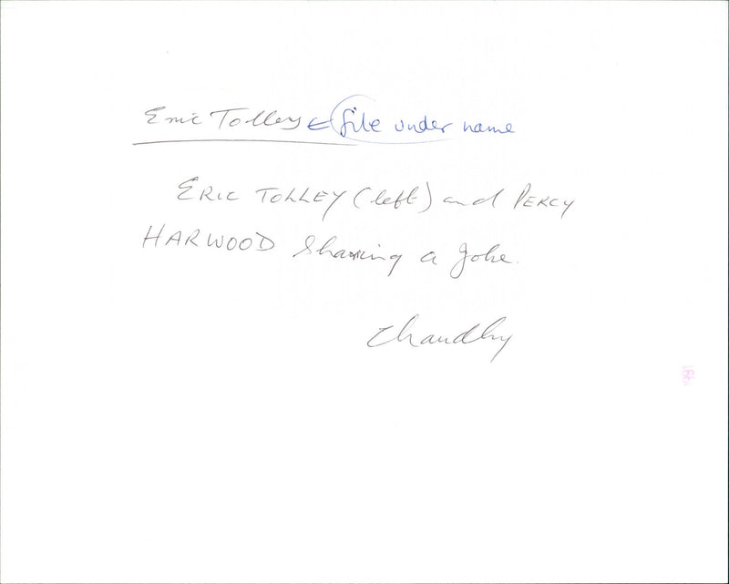 Eric Tolley - Vintage Photograph