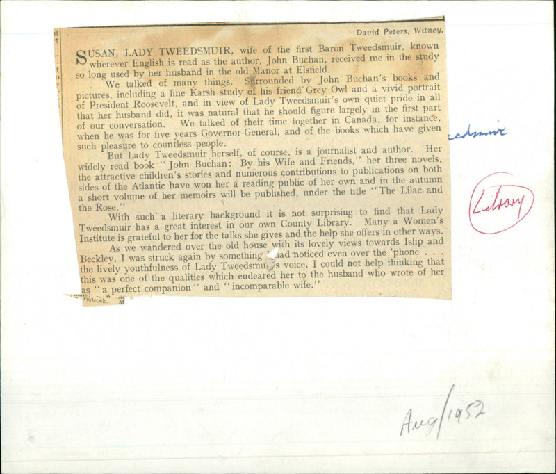 Lady Tweedsmuir - Vintage Photograph