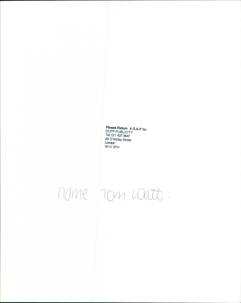 Tom Watt - Vintage Photograph