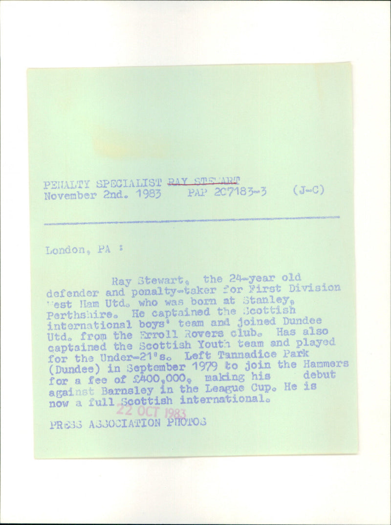 Ray Stewart - Vintage Photograph