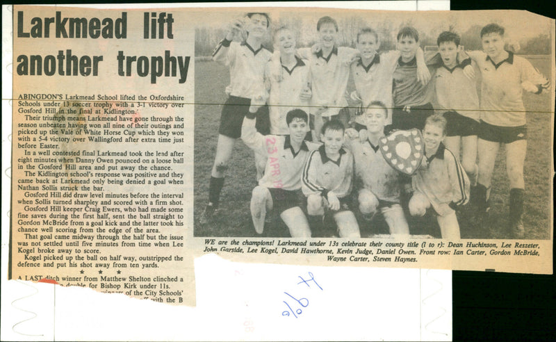 Larkmead under 13s - Vintage Photograph