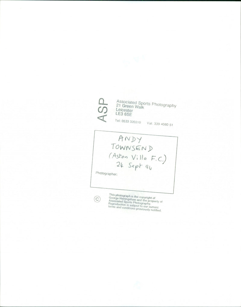 Andy Townsend - Vintage Photograph