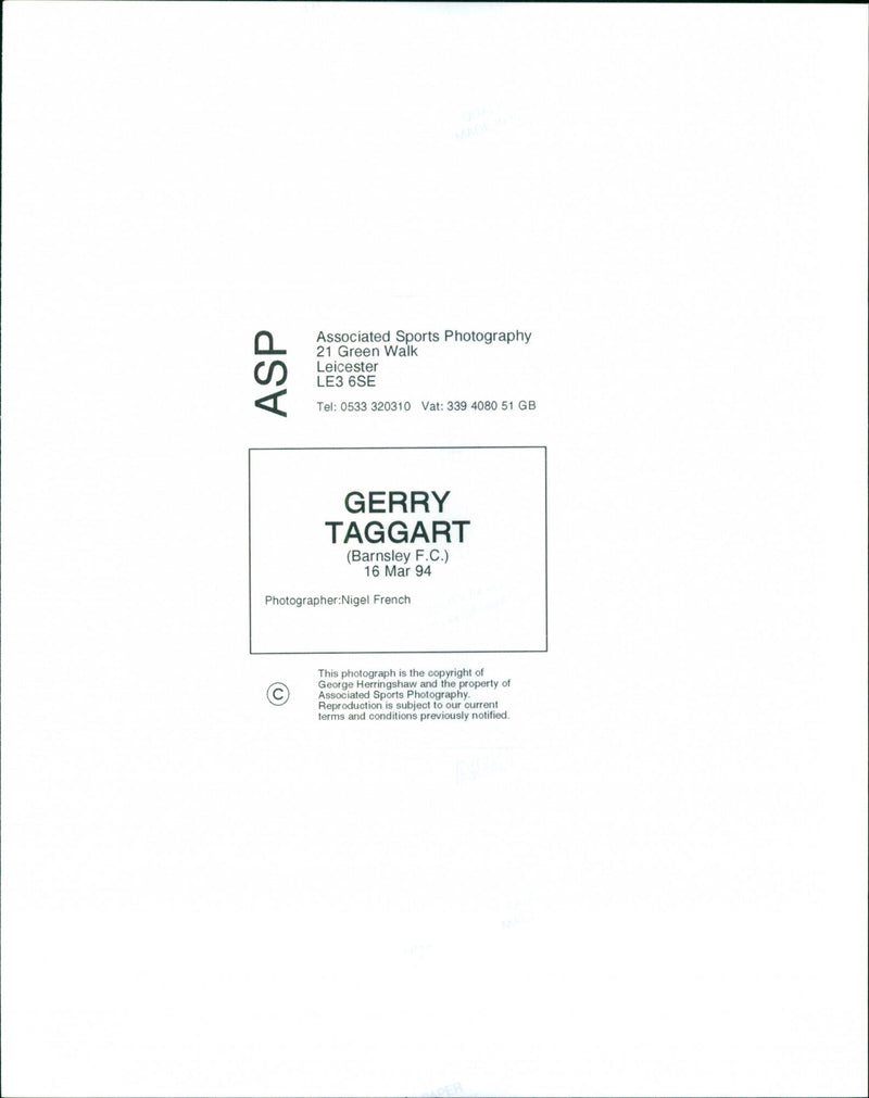 Gerry Taggart - Vintage Photograph