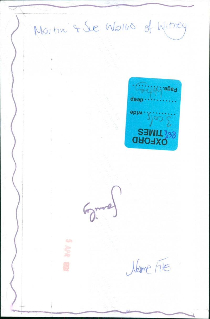 Martin and Sue Wallis - Vintage Photograph