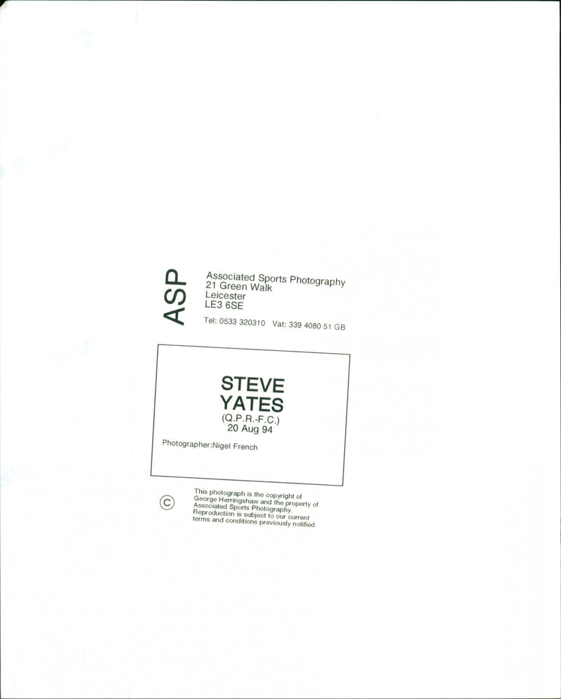 Steve Yates - Vintage Photograph