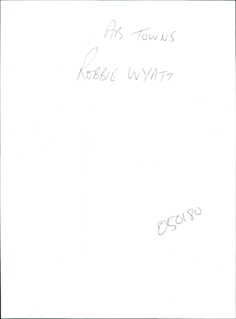 Robbie Wyatt - Vintage Photograph