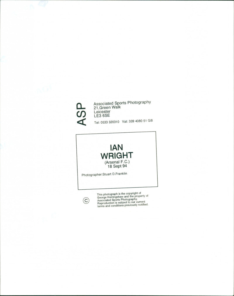 Ian wright - Vintage Photograph