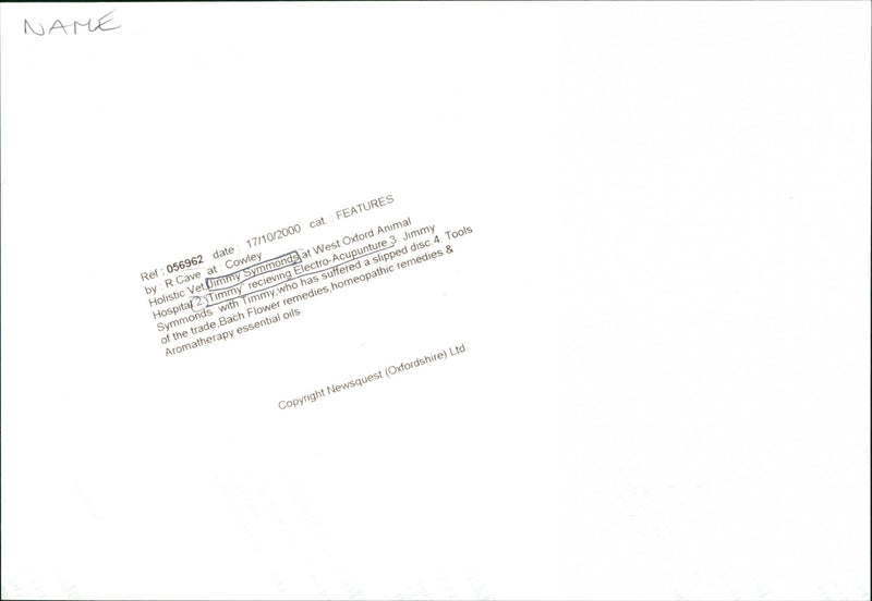 Jimmy Symmonds - Vintage Photograph