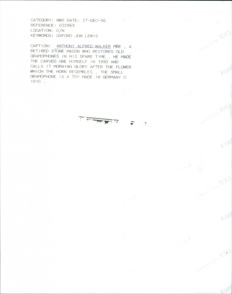 Anthony Alfred Walker MBE - Vintage Photograph