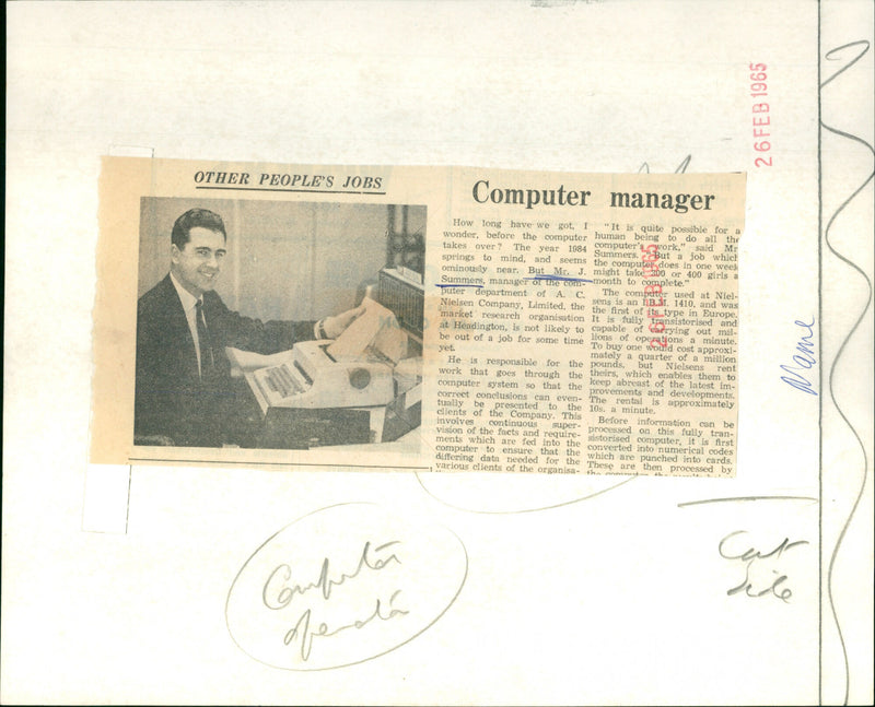 Mr J. Summers - Vintage Photograph