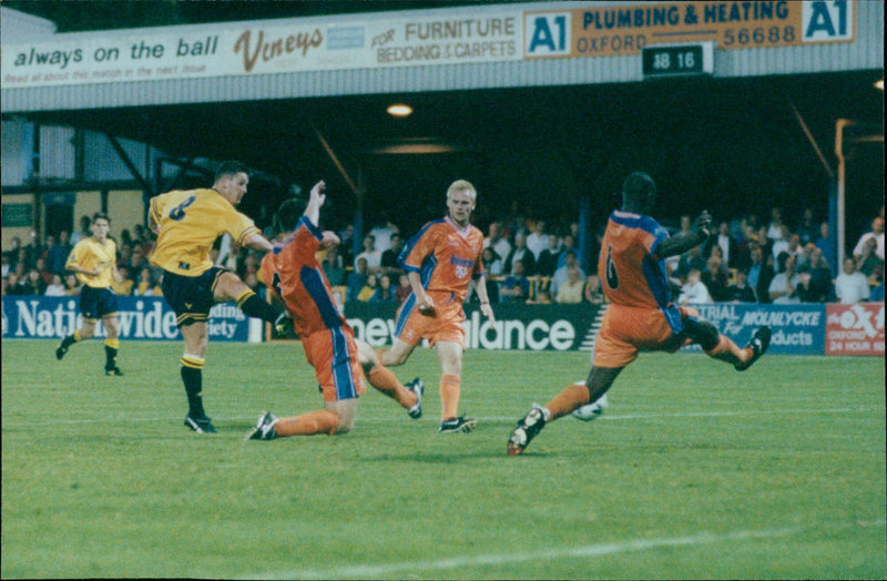 Players Phil Whelan, Les Robinson Booked, Nicky banger on the run, Dean Windass, Simon Weatherstone, Lutons kelvin Davis, Andy Thomson - Vintage Photograph