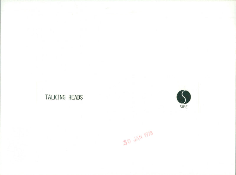 Talking Heads - Vintage Photograph