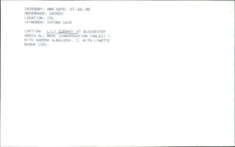 Lily Szenasi, Lynette Basha - Vintage Photograph