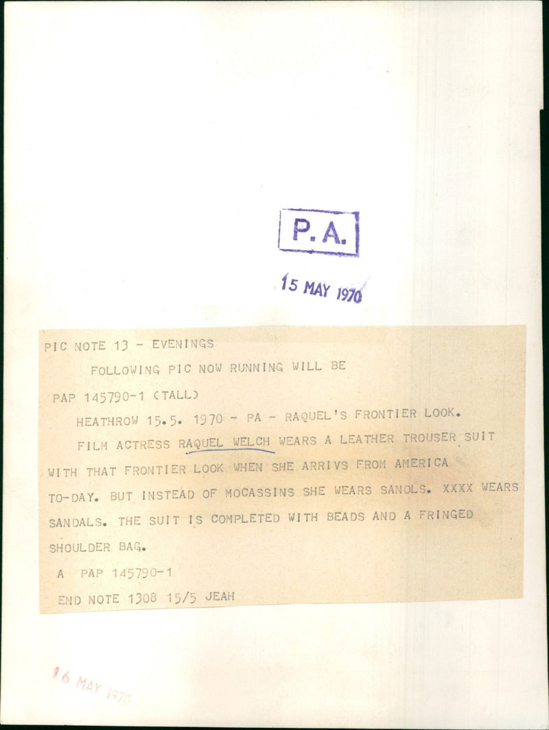 Raquel Welch - Vintage Photograph