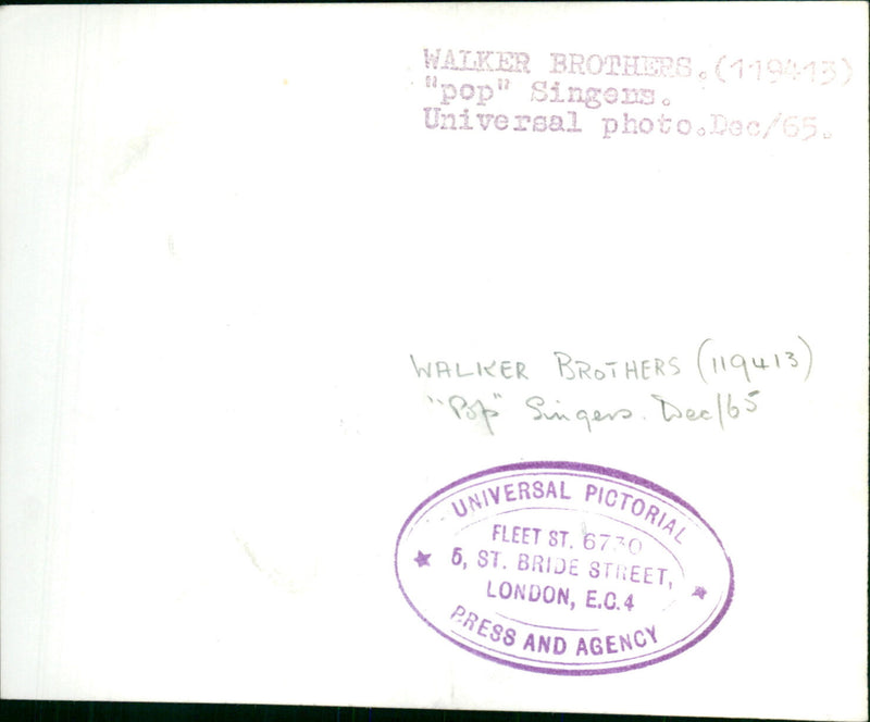 Walker Brothers - Vintage Photograph