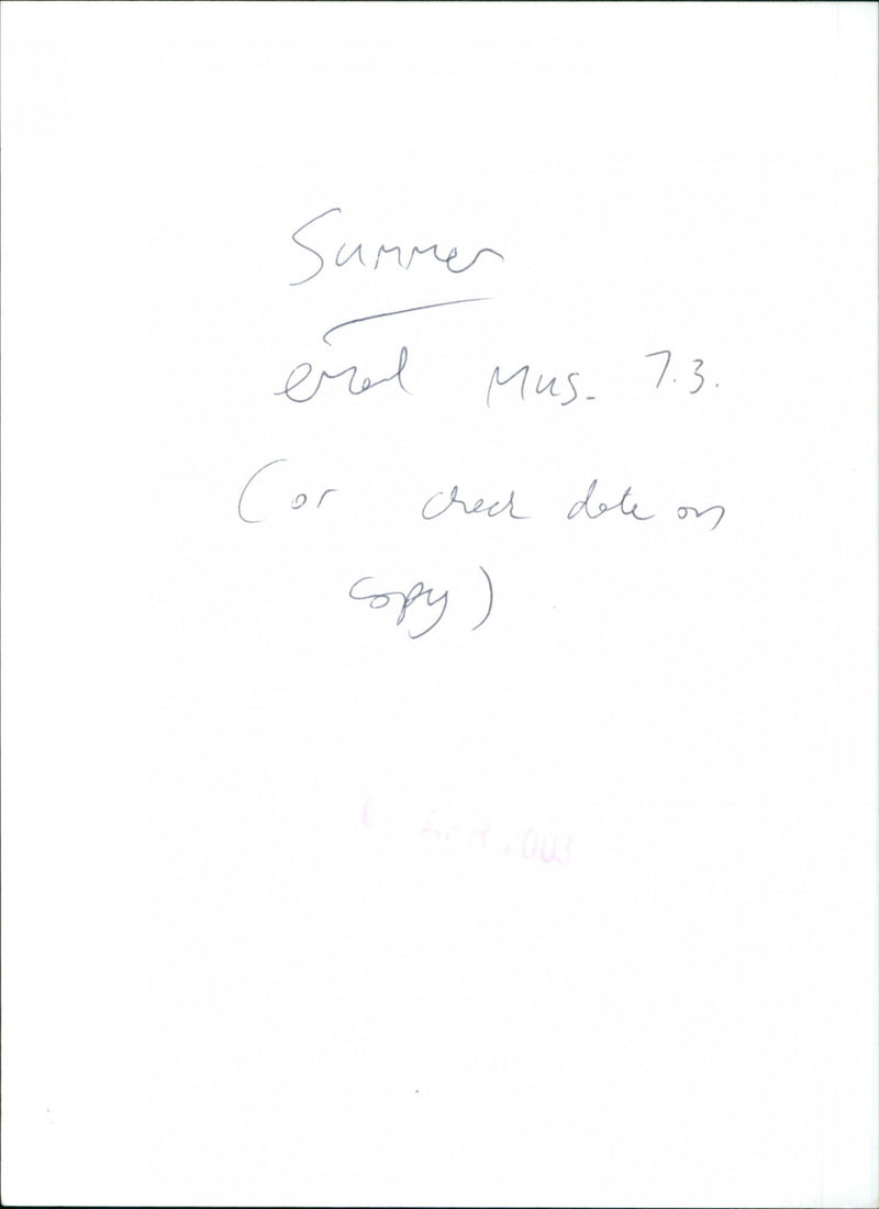 Summer - Vintage Photograph