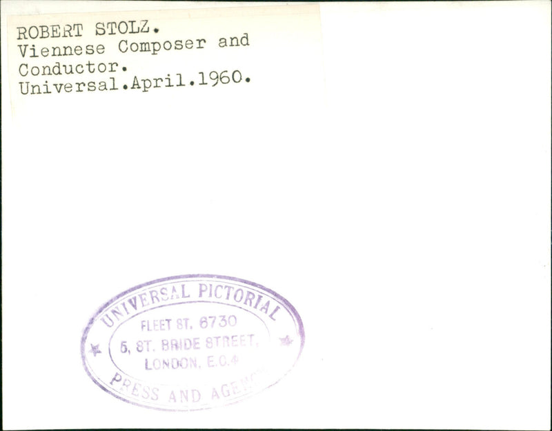 Robert Stolz - Vintage Photograph