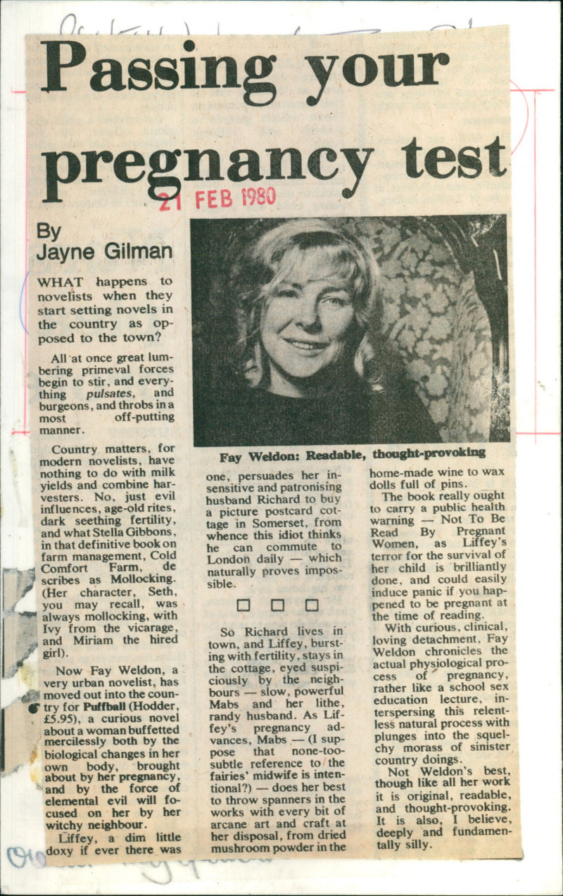 Fay Weldon - Vintage Photograph