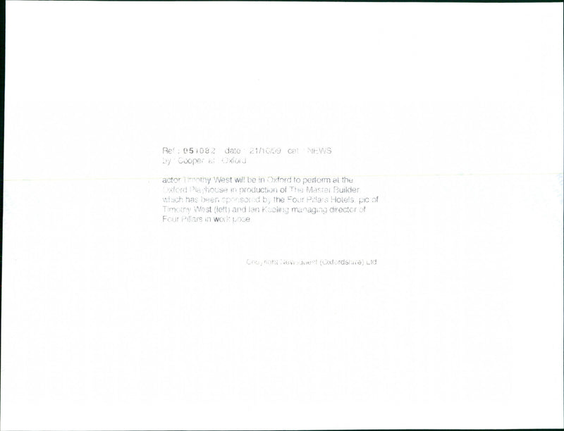 Timothy West & Ian Keeling - Vintage Photograph